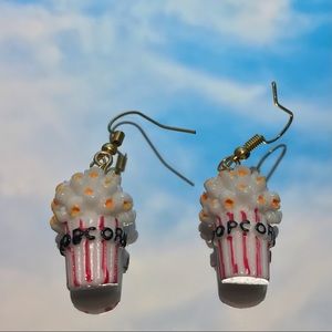 Unique Funny Resin Food Popcorn Boutique Earrings